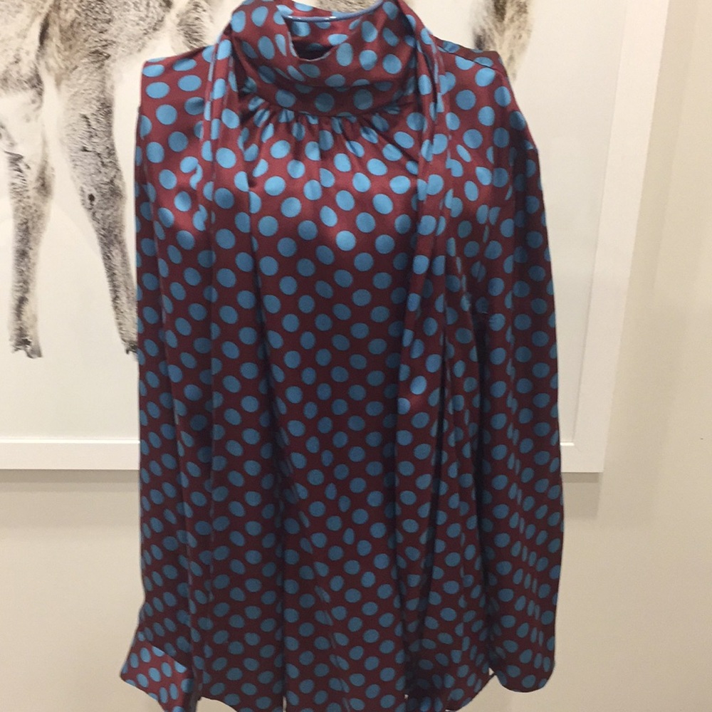 Marc Cain silk blend polka dot blouse